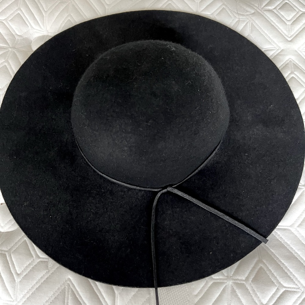 Black Wool Floppy Hat